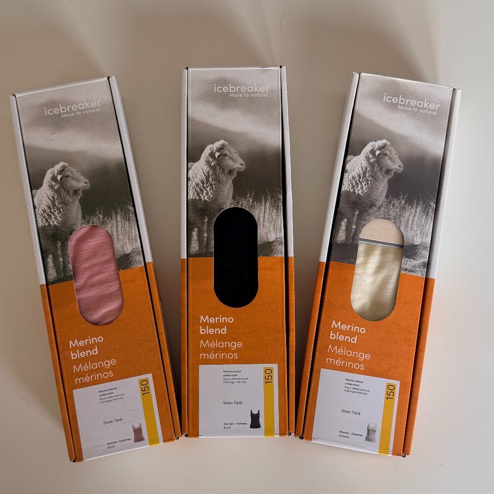 BNWT Icebreaker Women's Merino 150 Siren Tank Size Medium Undyed (Cream)